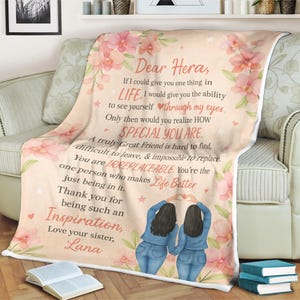 To My Sister Sandra Decke Du bist unersetzlich, ein wahres Inspirationsgeschenk von Schwester Lynn Personalisierter Überwurf zum Geburtstag oder zur Freundschaft