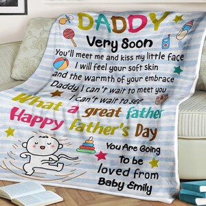 Manta de bebé con letras, manta de aniversario, manta con nombre personalizado, manta de regalo para bebé, manta para el primer día del padre, regalo de revelación de embarazo