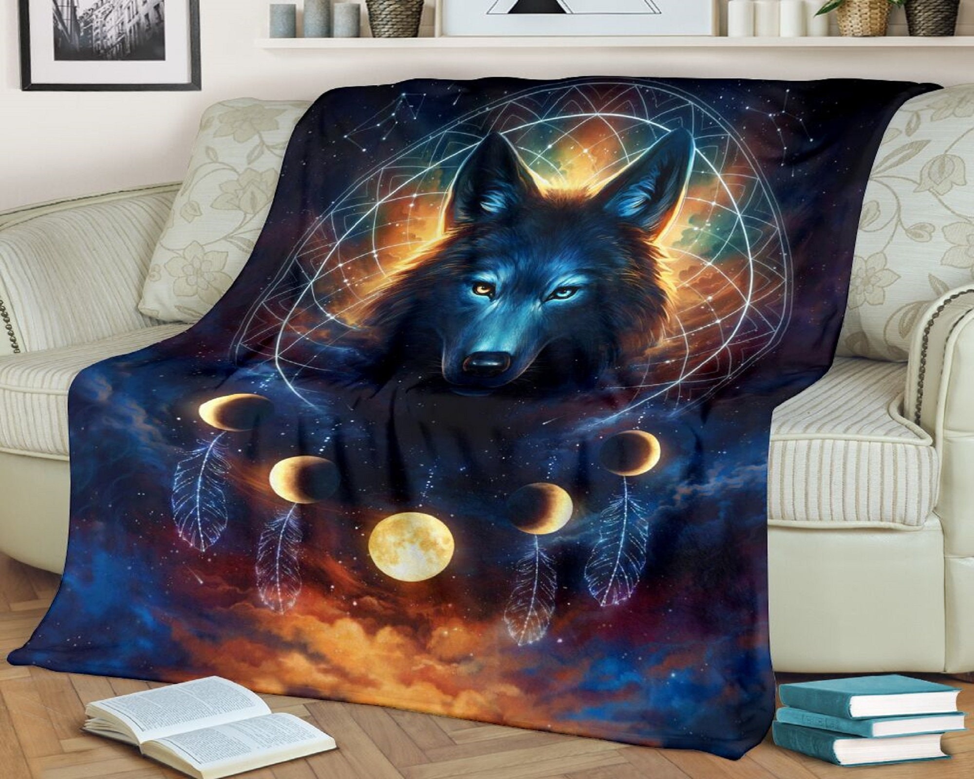 Wolf Moon Blanket Etsy