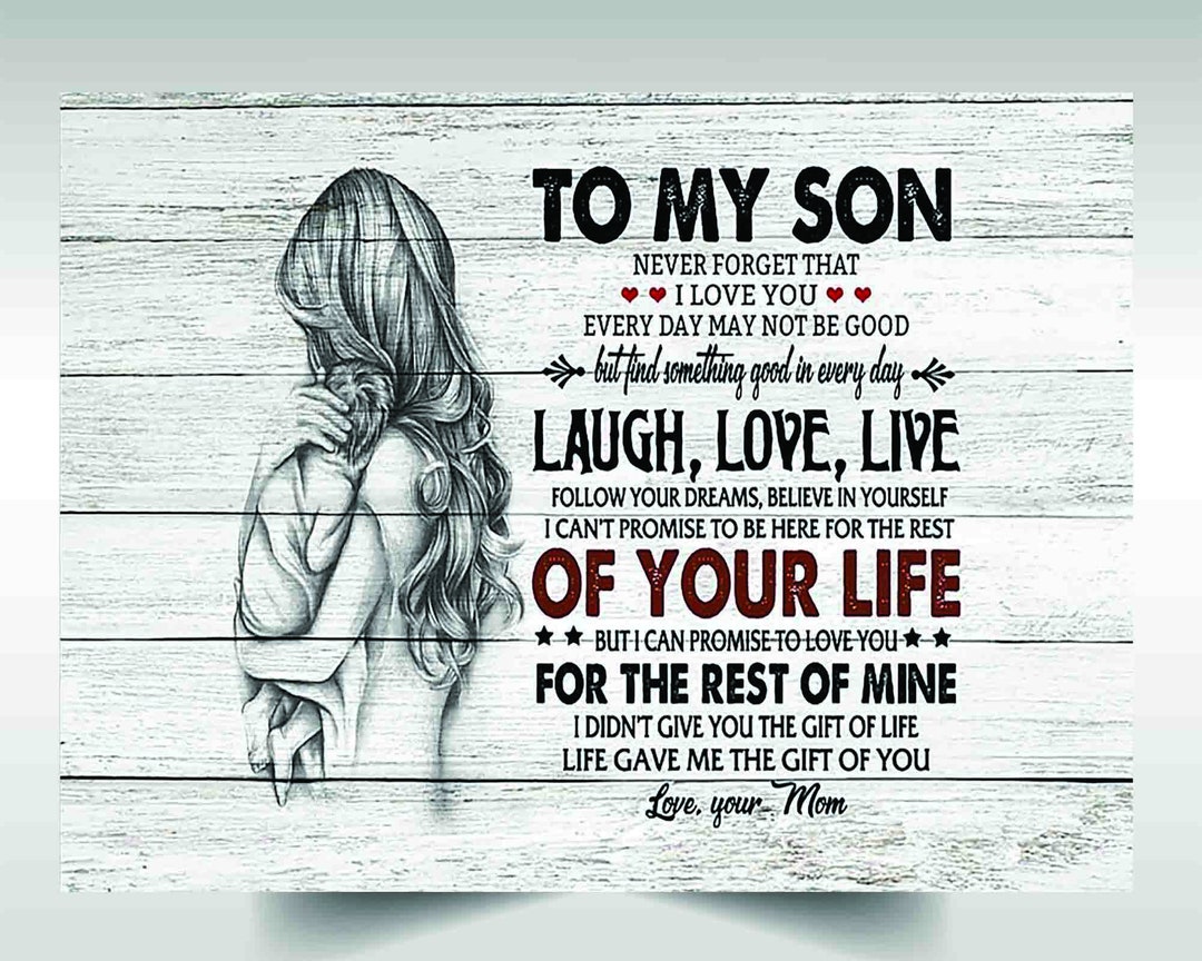 Family Canvas Poster to My Son Never Forget That I Love You Every Day ...
