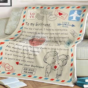 Manta para mi novia Te amo Carta romántica Regalos Mantas para novia Aniversario Cumpleaños Regalos para el día de San Valentín, Regalos para ella