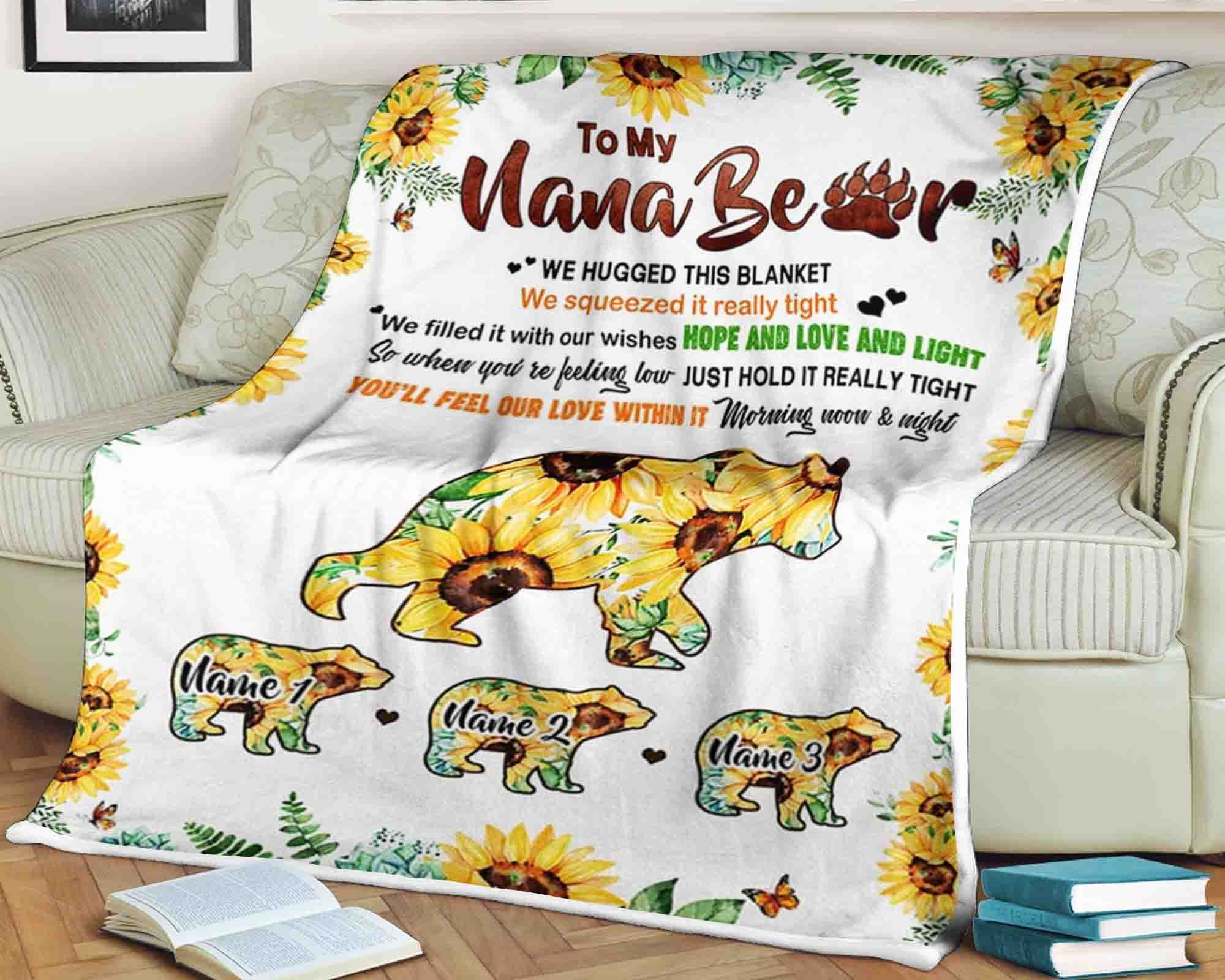  Personalized Mama Bear Blanket with Cubs Names - 3