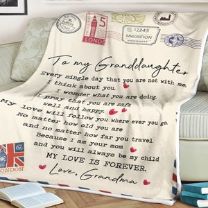 Carta manta para mi nieta pienso en ti mi amor es para siempre amor abuela regalo de aniversario para nieta regalo de navidad