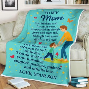 Cobertor para minha mãe do filho, presente de dia das mães com manta de lã com borboletas florais coloridas e comoventes, presente de aniversário ou Natal para a mãe