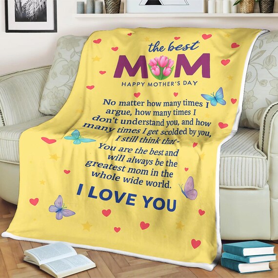 Coperta per mia mamma, coperta con nome personalizzato, coperta per la mamma, coperta per la famiglia, coperta per la mamma, coperte come regalo, coperta di Natale - Italia