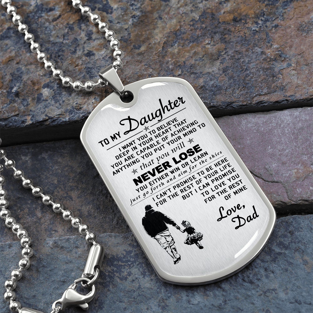 Abitoncc 'To My Girlfriend' Engraved Necklace - Stainless Steel Dog Tag Pendant, I Love You Gift For Her - View #11