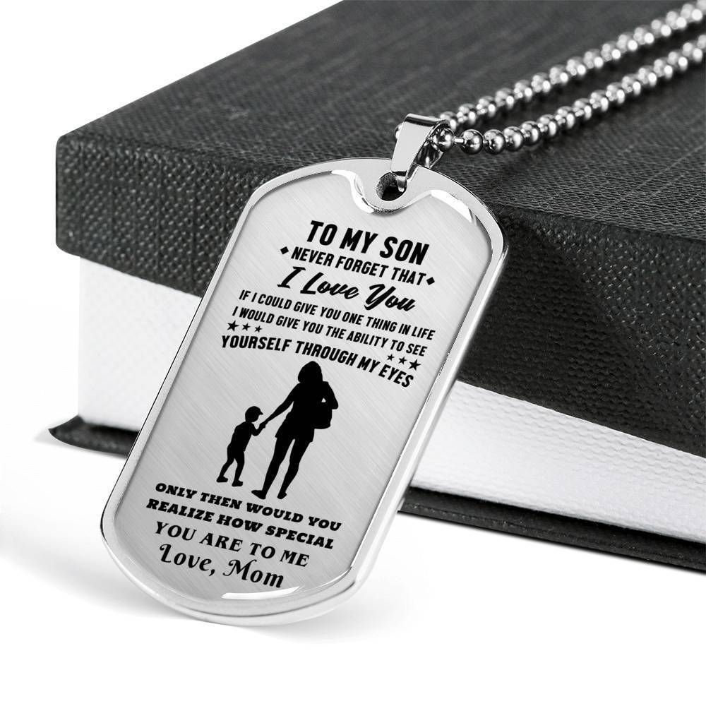 Family Dog Tag Necklace to My Son Never Forget That I Love You Love Mom Father s Day Gift Dog Tag Military Necklace Gift for Son From Dad Etsy Canada