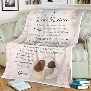 To My Sister Sandra Decke Du bist unersetzlich, ein wahres Inspirationsgeschenk von Schwester Lynn Personalisierter Überwurf zum Geburtstag oder zur Freundschaft