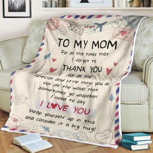 Carta cobertor, para minha mãe por todo o tempo que eu esqueci de agradecer por tudo que eu preciso dizer eu te amo presente de gratidão para a mãe, cobertor de lã