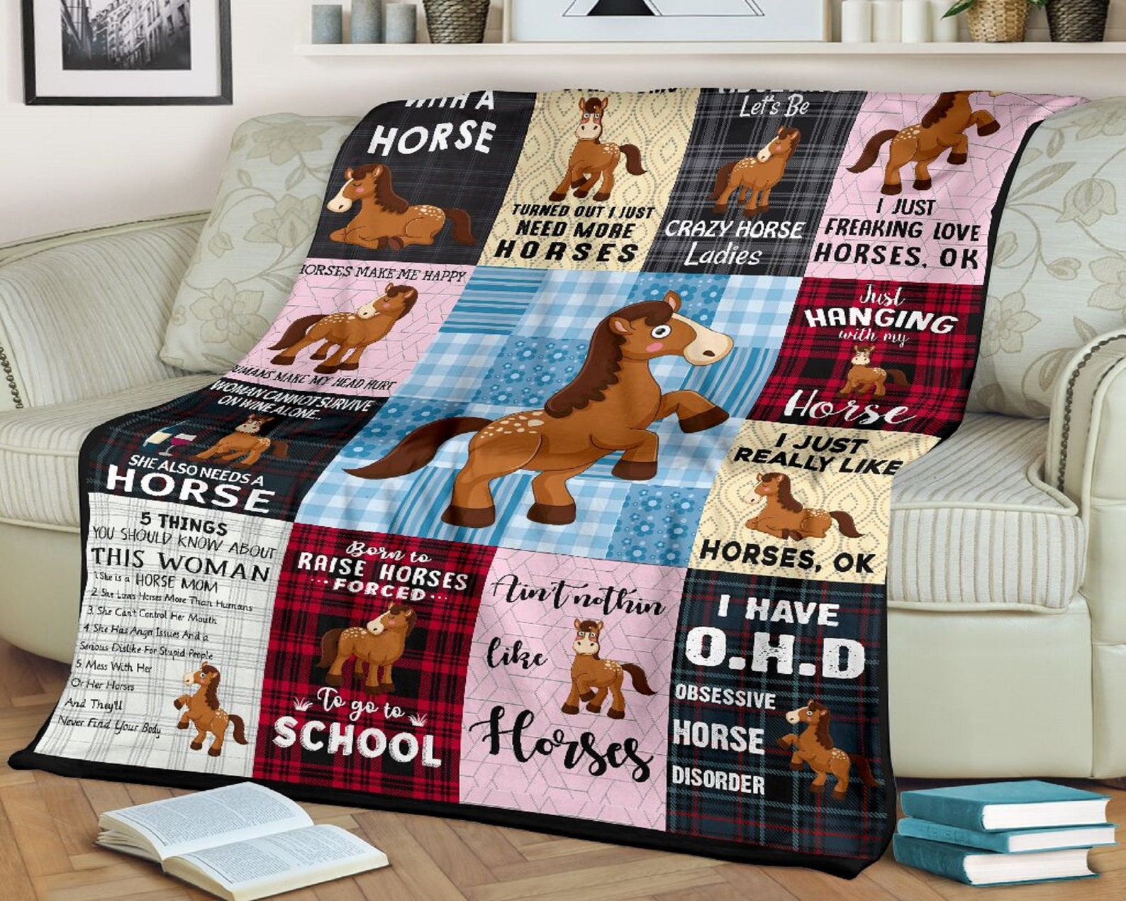 Personalized Horse blanket i just freaking love Horse ok she Etsy