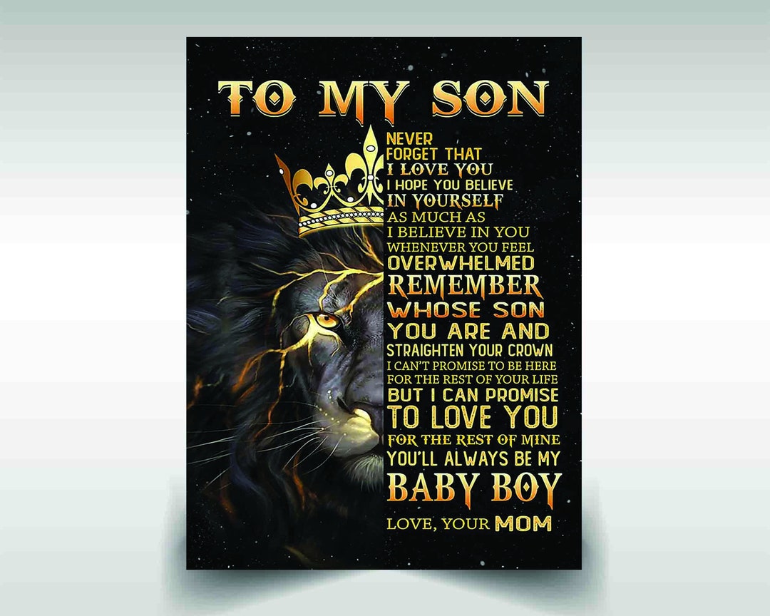 Lion Family Canvas Poster to My Son Never Forget That I Love You I Hope ...