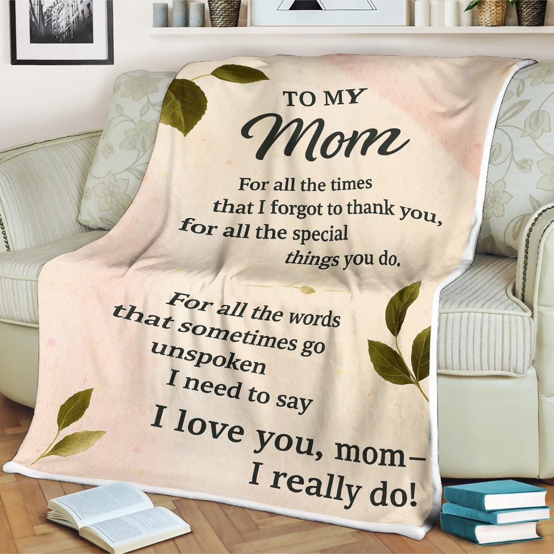 To My Mom Blanket From Child Floral Watercolor Fleece Throw With ...