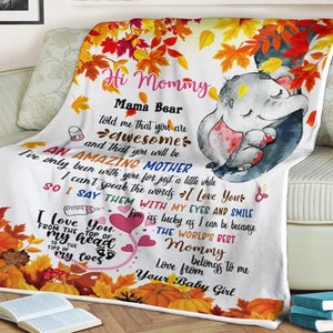 Baby Decke mit Elefanten Motiv als Geschenk für Mama, süße Mutterliebe, süße Mutterliebe, Weihnachtsdecke für Jungen und Mädchen