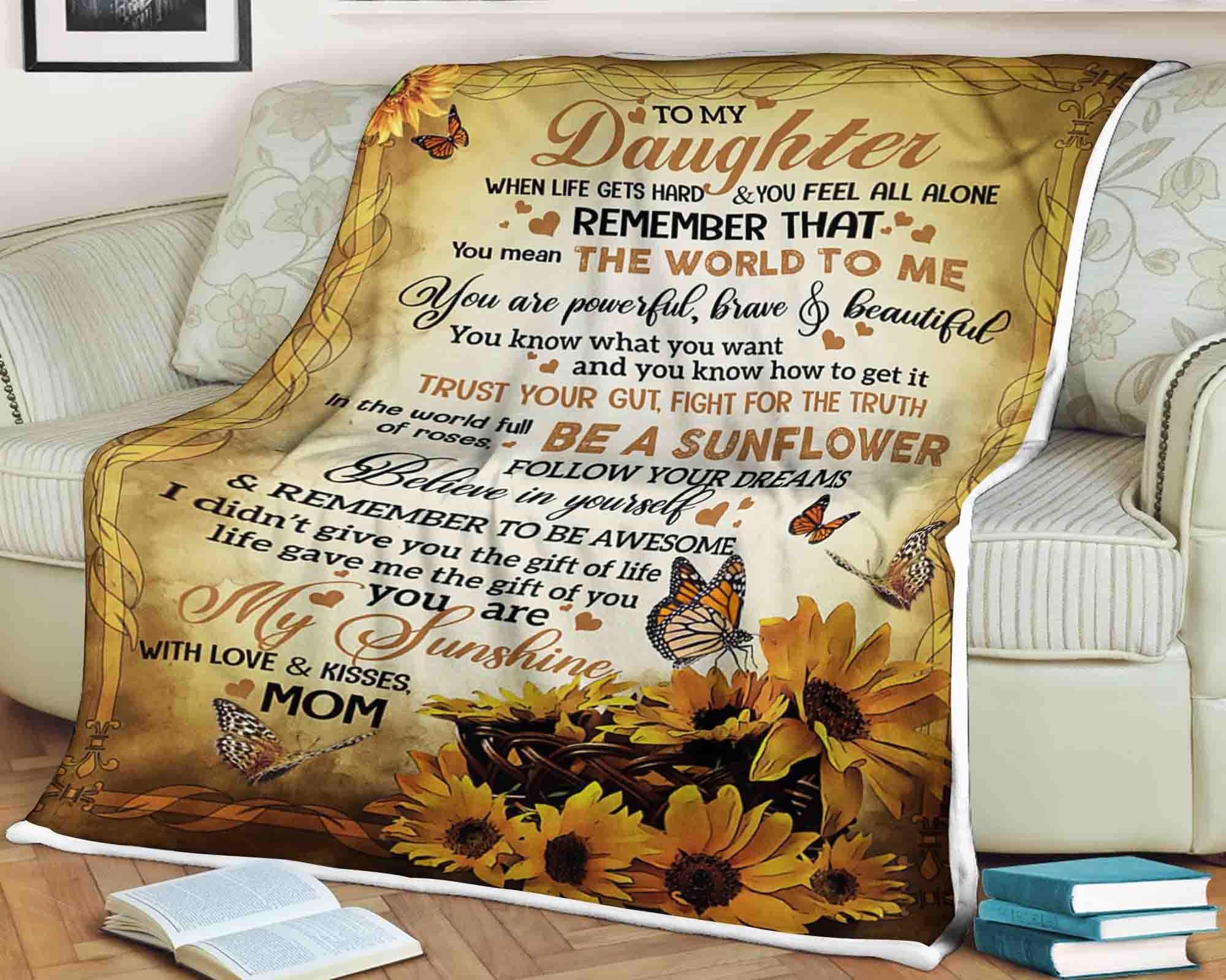 Personalized Sunflower blanket to my daughter you are powerful Etsy