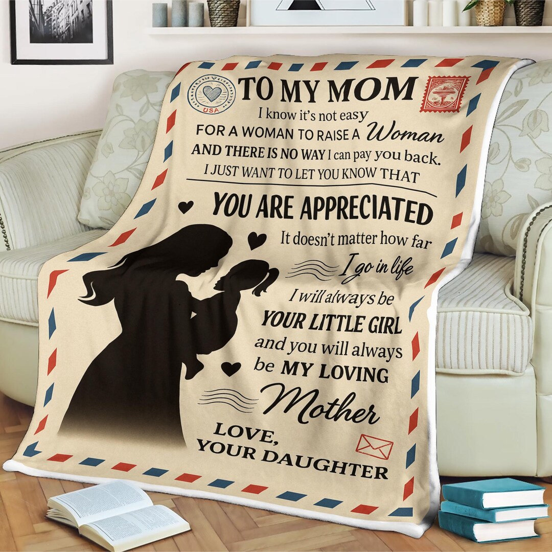To My Mom Blanket Heartfelt Letter From Daughter to Mother Personalized ...