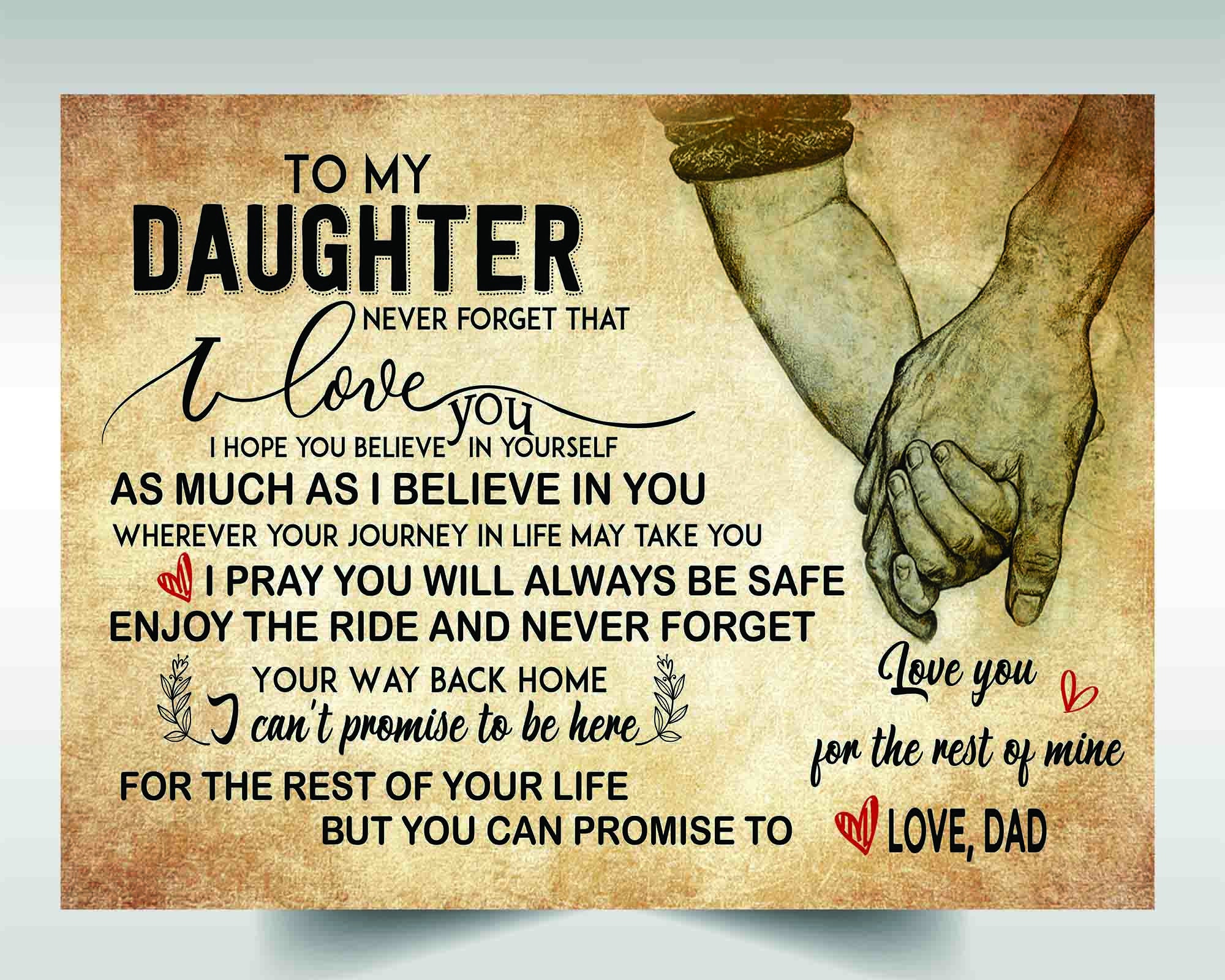 Family Canvas Poster to My Daughter Never Forget That I Love You ...