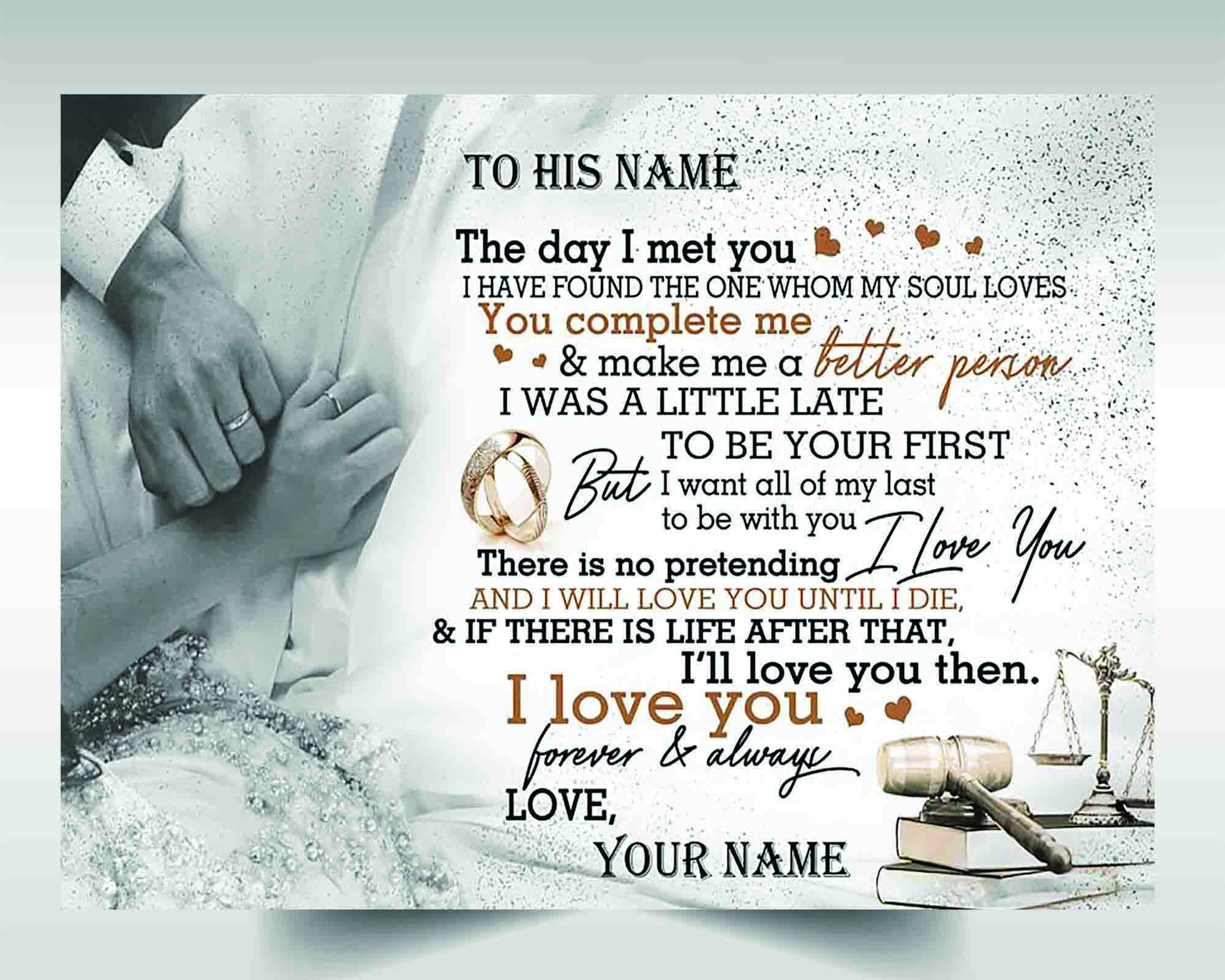 Personalizable Hand Canvas Poster the Day I Met You I Was a