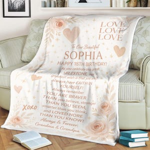 Personalized 18th Birthday Blanket for Granddaughter Hannah Custom Gift from Grandma & Grandpa Milestone Birthday Throw Blanket