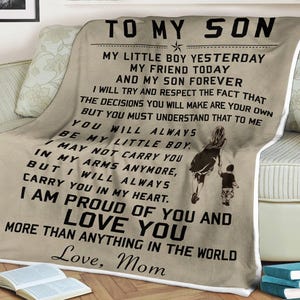 To My Son Blanket, Mother and Son Blanket, Family throw Blanket, Mom Fleece Blanket, Blanket For Sons  Blankets for Boys, Gift Blanket