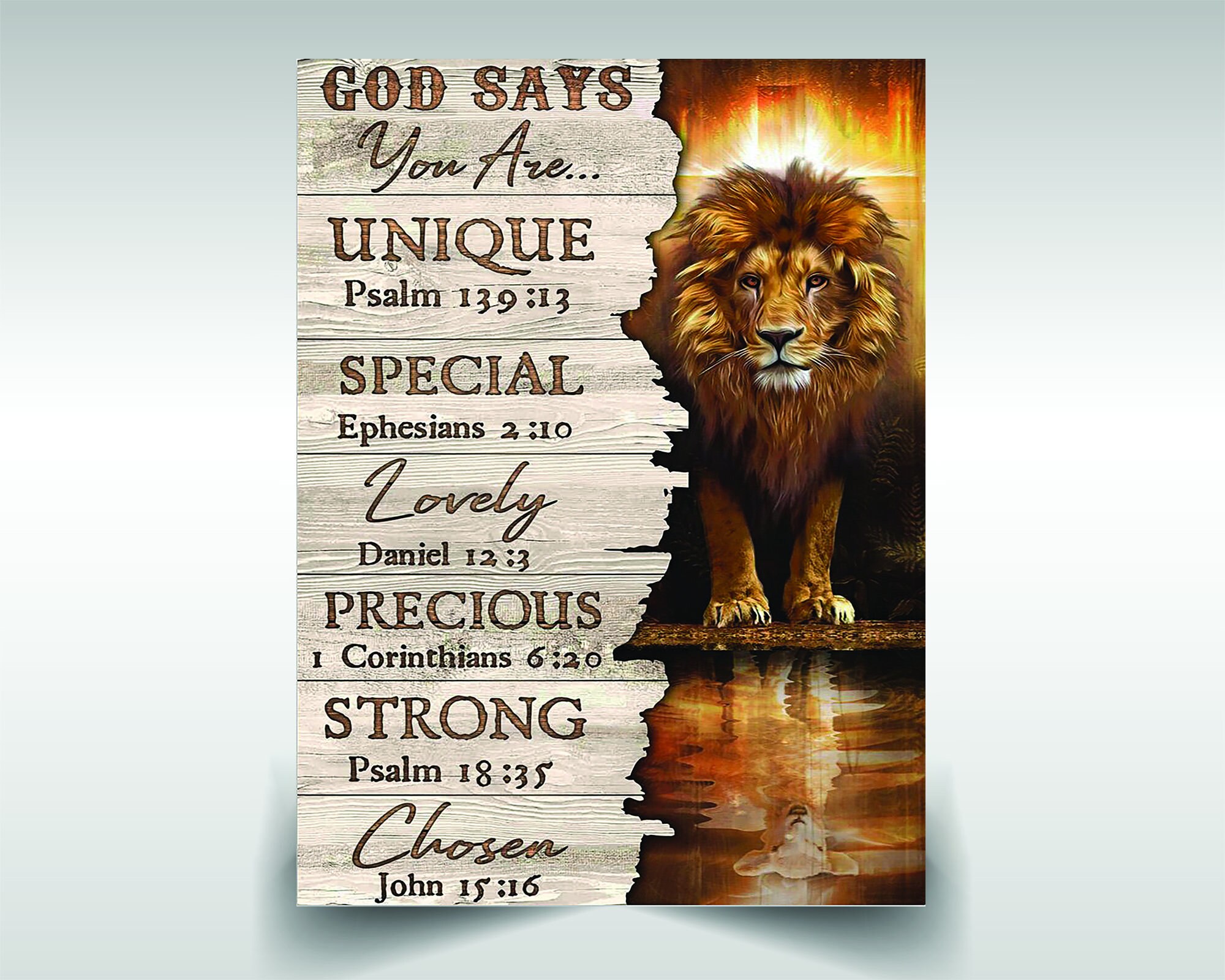 Lion canvas poster god says you are unique special lovely | Etsy
