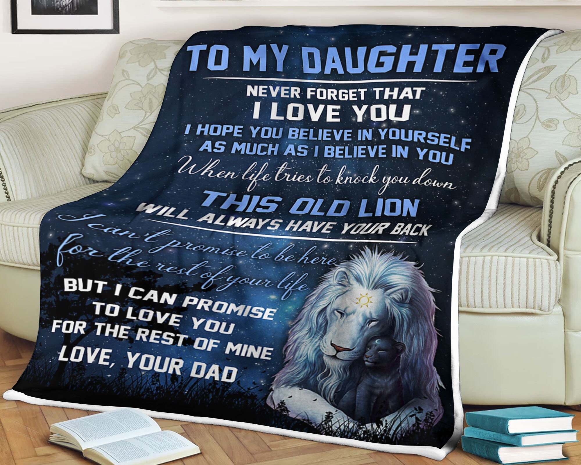 Lion Blanket to My Daughter Never That I Love You I Etsy UK