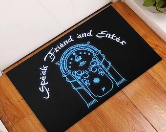 Speak Friend And Enter Polyester Doormat, Speak Friend Enter Doormat, Gate Doormat Home Decor Outdoor Indoor Mats