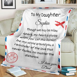 Manta con letras personalizadas para mi hija, regalo de papá, manta personalizada, manta familiar, manta con nombre personalizado, manta navideña