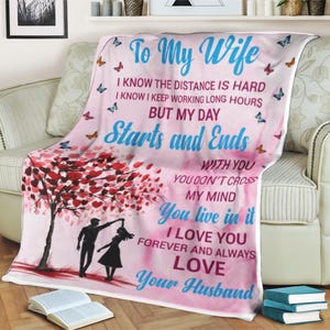 Couples Blanket To My Wife I Love You Forever & Always Love Your Husband, Gift from Husband, Gifts for Wife, Couples Blanket