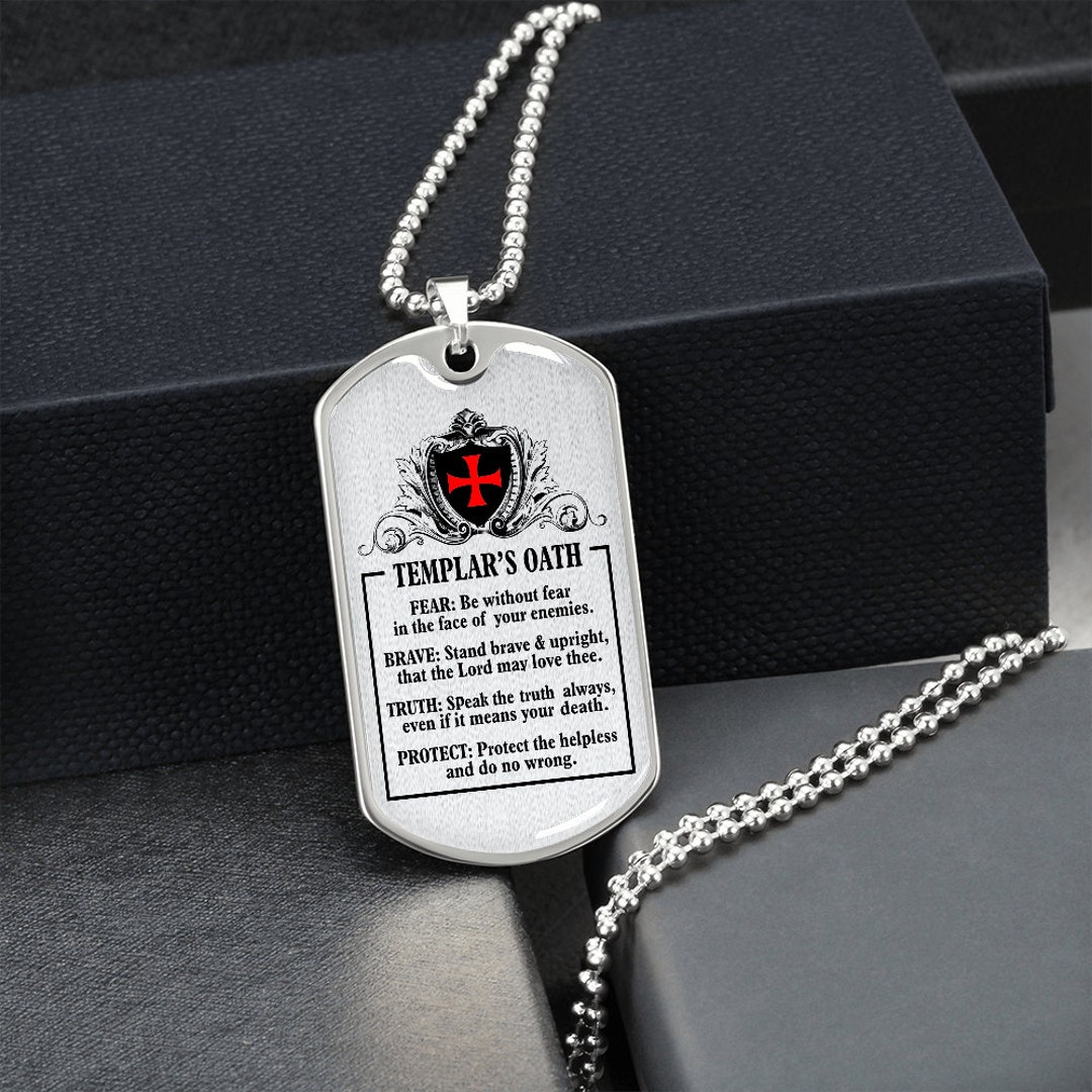 Knights Templar Call on Me Brother Dog Tag Pendant Military Necklace - atsknskgift - atsknskgift