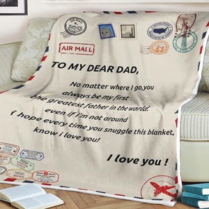 Mantas de cartas, a mi querido papá, manta para cumpleaños de papá, regalo del día del padre, el padre más grande del mundo, regalo de hija, hijo