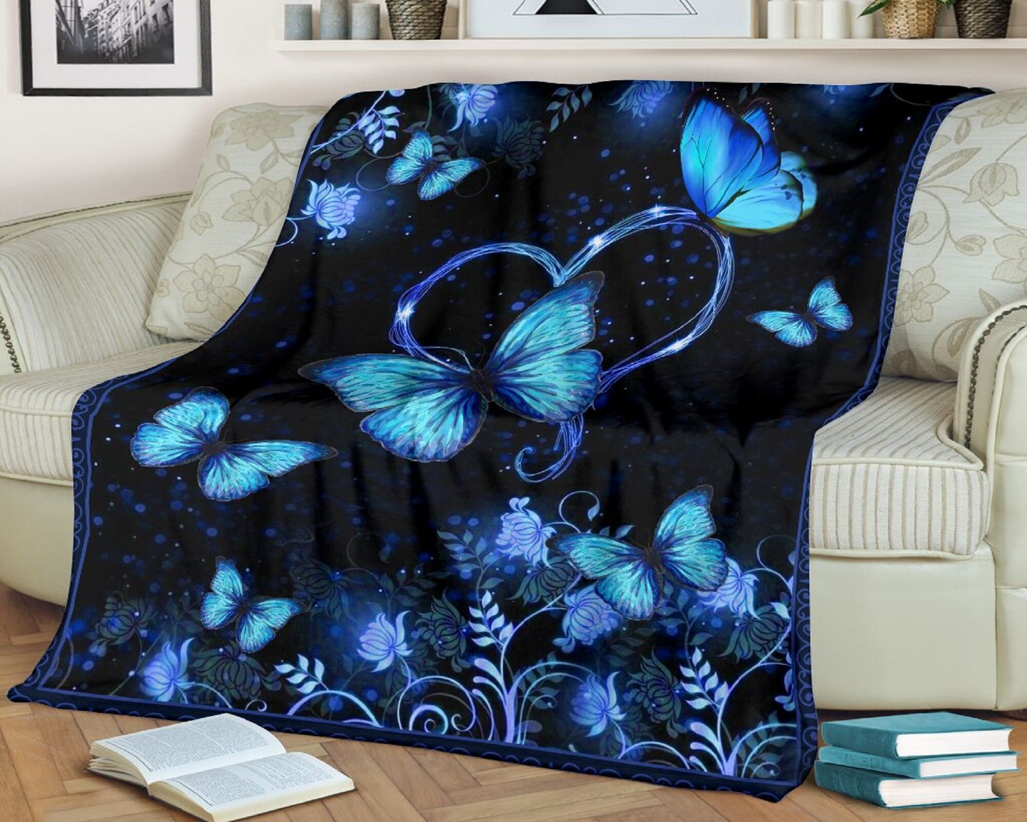 Butterfly flower blanket | Etsy