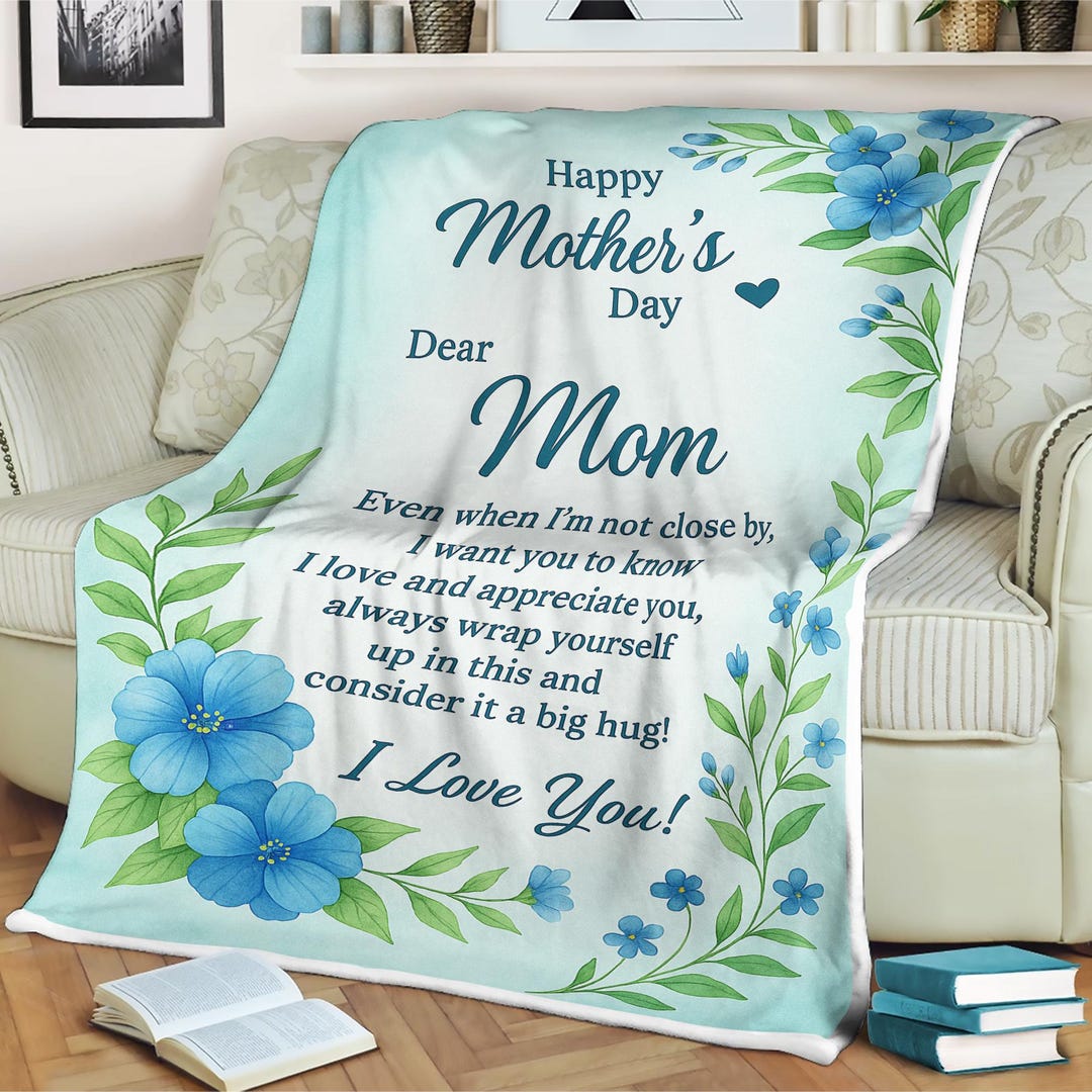 To My Mom Blanket Happy Mother's Day Gift From Daughter or Son Warm ...