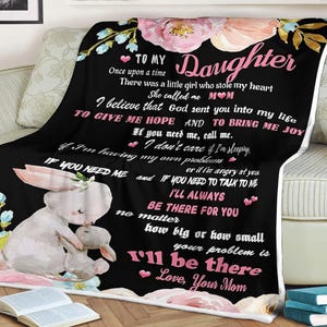 Cobertor de coelho para minha filha, presente de cobertor da mãe, dia das mães, presentes para aniversários de Natal, ame sua mãe, cobertor para filha
