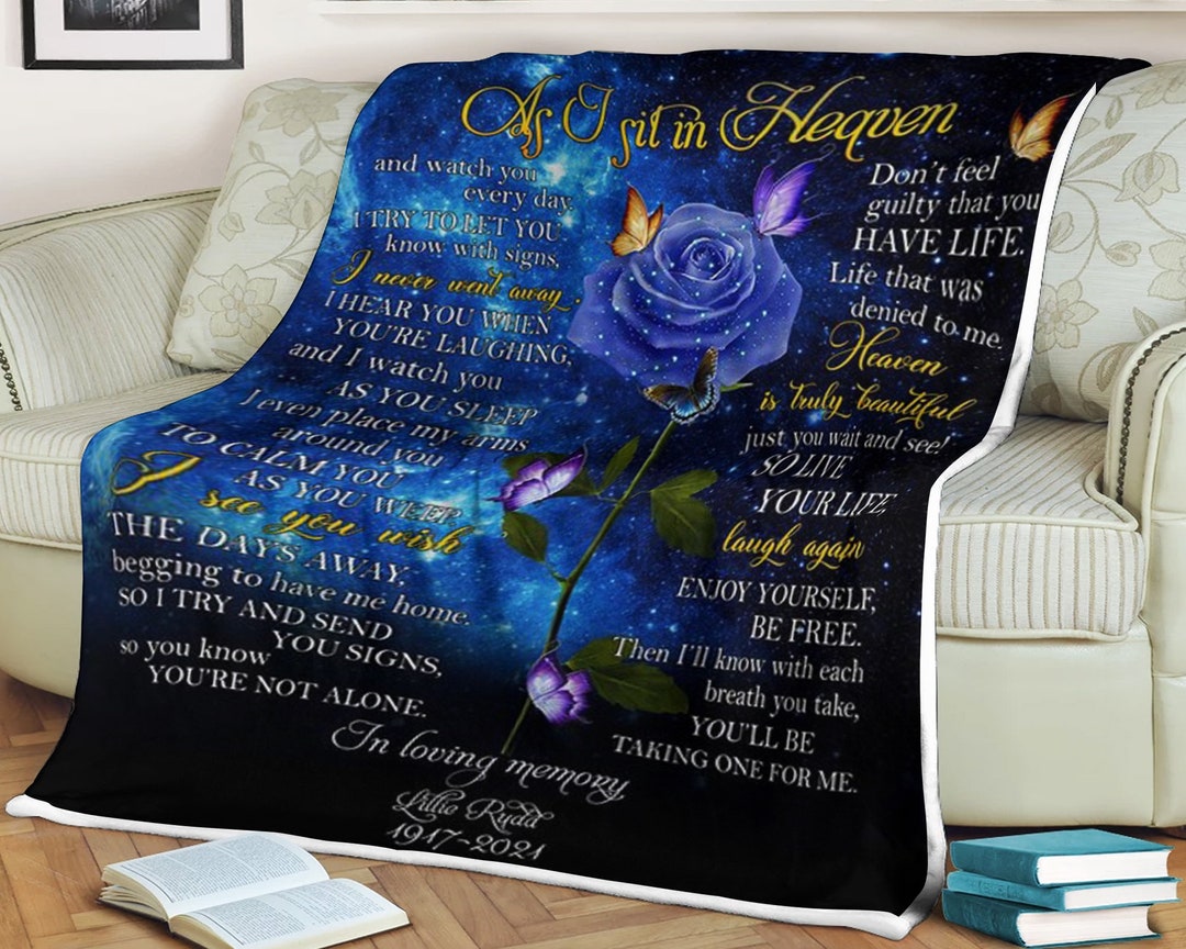 Personalized Photo Sympathy Blankets Made In USA Customized Memorial Sympathy Gift