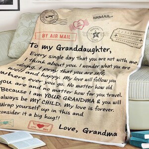 Carta manta para mi nieta pienso en ti mi amor es para siempre amor abuela regalo para nieta regalo de navidad para familia