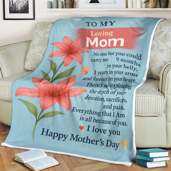 Personalisiertes Geschenk Für Mama – Kuschelige Überwurfdecke Mit Herzlichem Text (wahlweise 3 Größen)