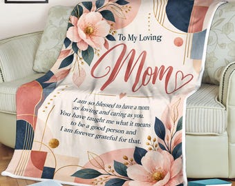 Mama-Decke, Geometrisches Blumenmuster, Geschenk für Mütter, Liebevolle Erinnerungsdecke für Mütter, Dankeschön-Decke für Mütter