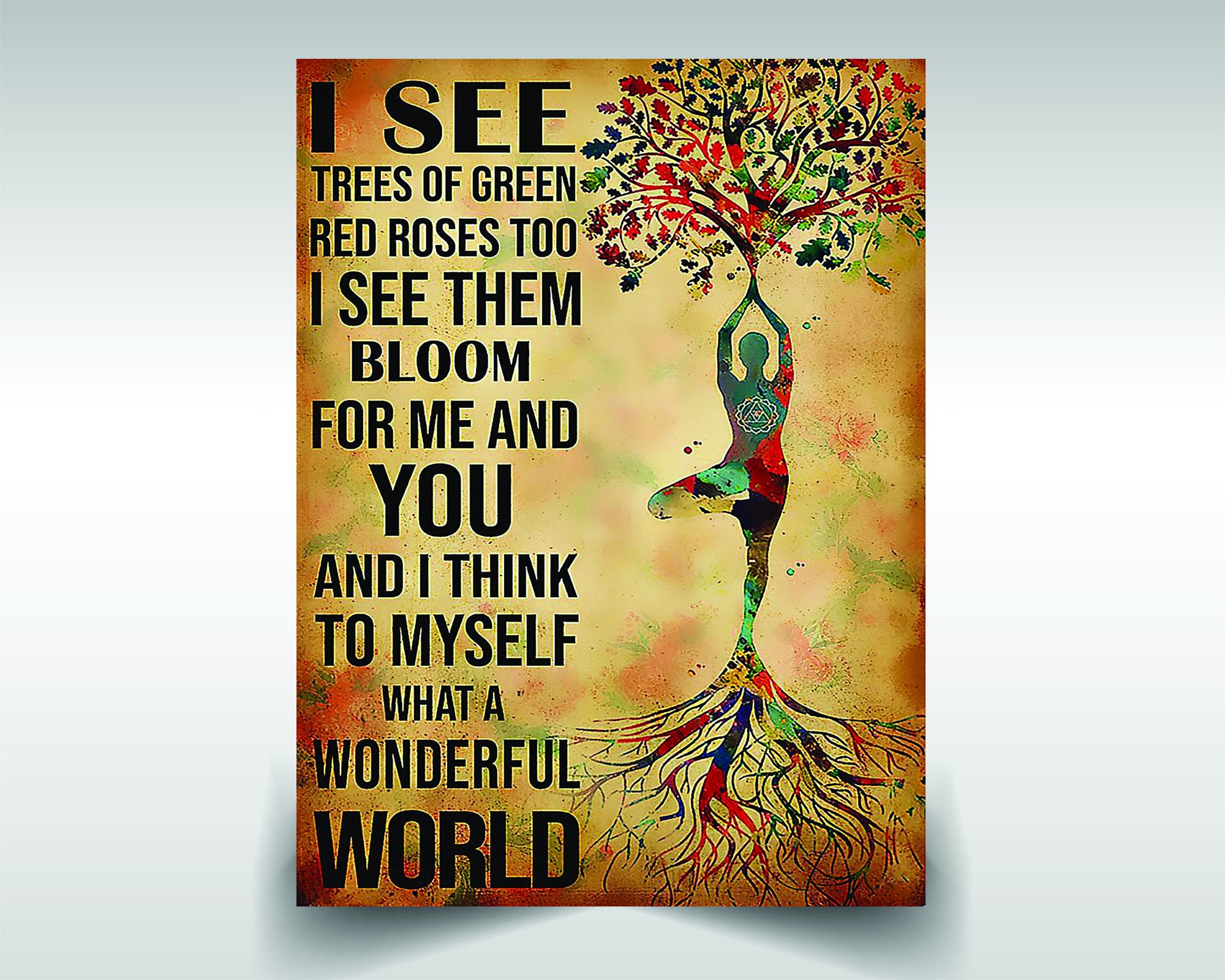 Tree canvas poster i see trees of green red roses too i see Etsy