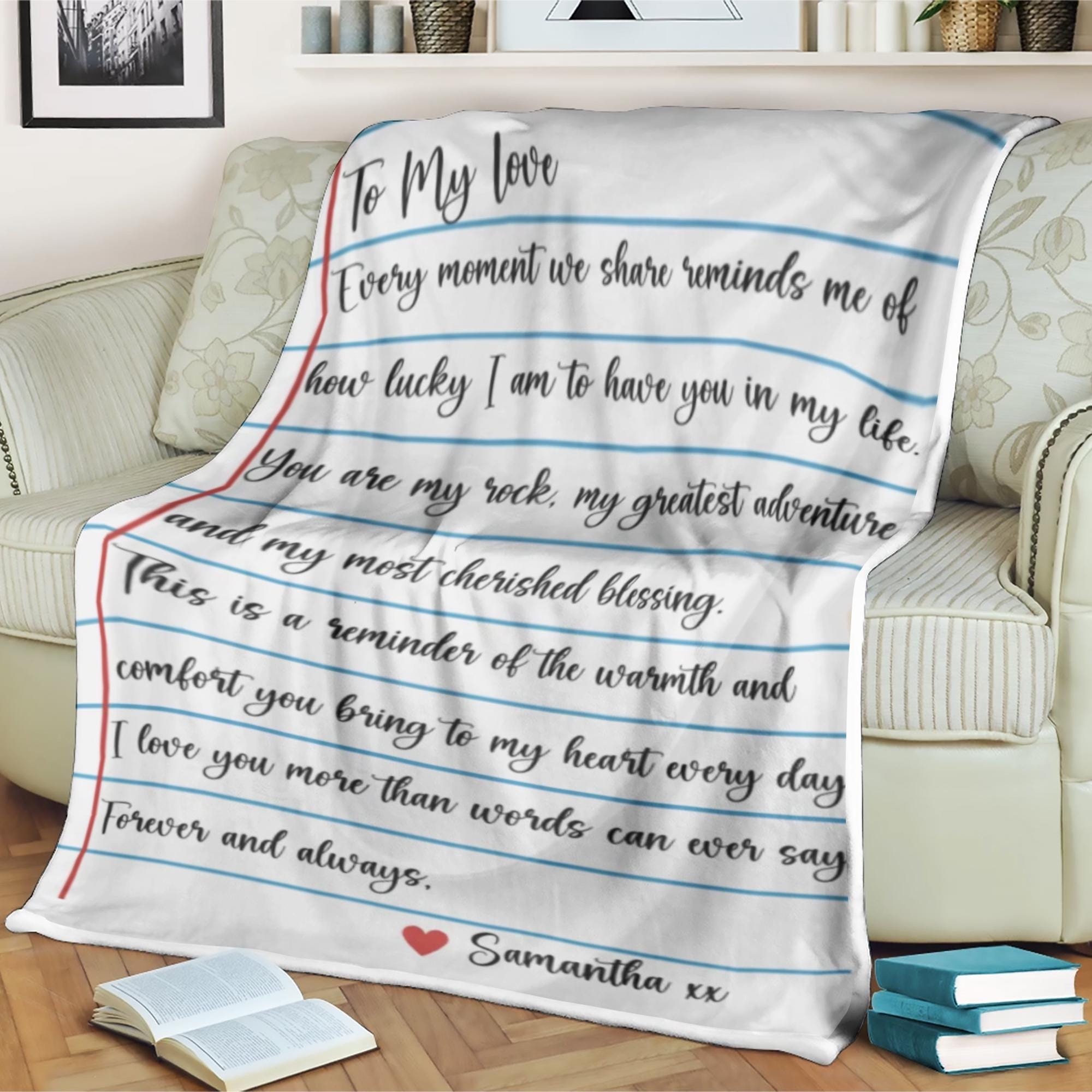 Brief Decke an meine Liebe, ich liebe dich sagen für immer und immer, Geschenk für Freund, Freund Geschenk, personalisiertes Geschenk für ihn, Freund Decke