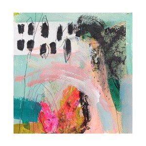 Technika mieszana na papierze, malarstwo akrylowe 20 cm (7,87") x 20 cm (7,87") nr 4.