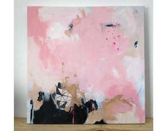 Mixed media on canvas, acrylic paint, painting, gemengde techniek 40cm (15.75&quot;) x 40cm (15.75&quot;).