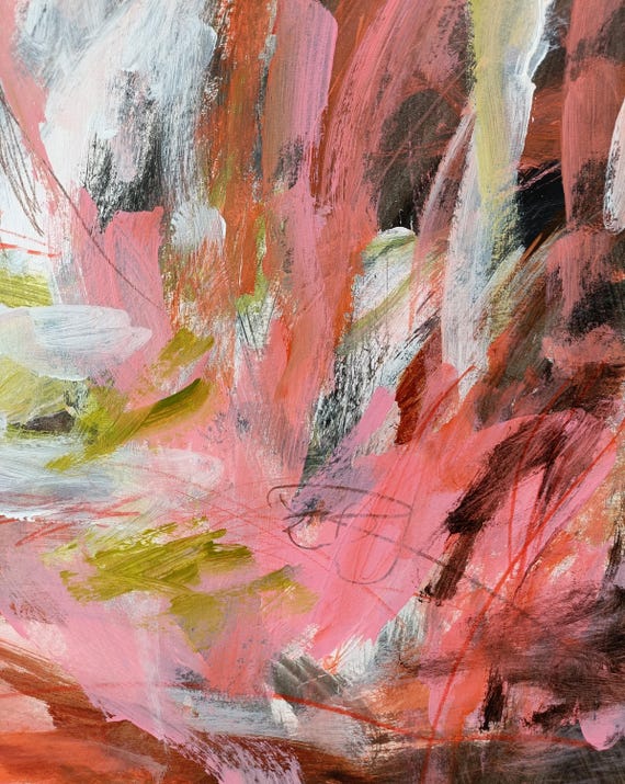 オリジナル抽象画：ミクストメディア紙 45.7 cm x 61 cm (17.72