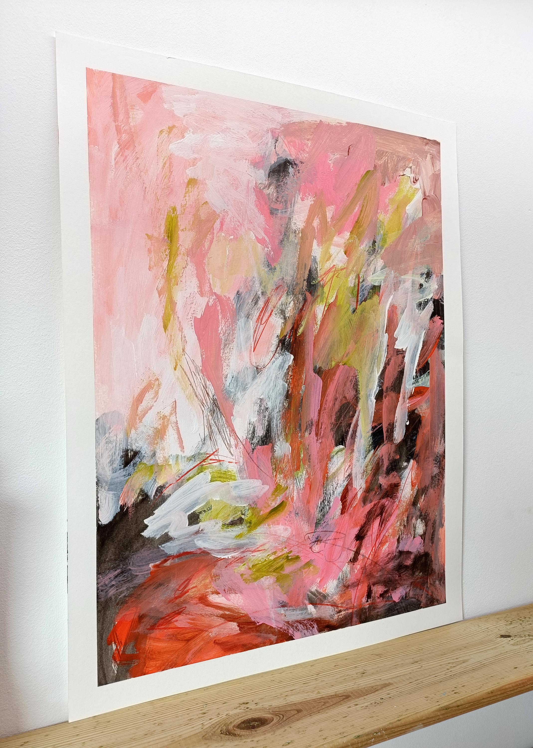 オリジナル抽象画：ミクストメディア紙 45.7 cm x 61 cm (17.72
