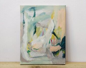 Mixed media on canvas, acrylic painting, gemengde techniek 24cm (9.45&quot;) x 30cm (11.81&quot;).