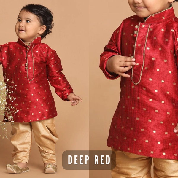 BOYS SILK KURTA Set | Traditional Wear | Diwali and Eid Wear | Holi | Pongal | Wedding wear for kids