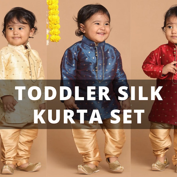 Boys  Silk Kurta Pyjama Set | Traditional Wear | Diwali and Eid Wear | Holi | Pongal | Wedding wear for kids