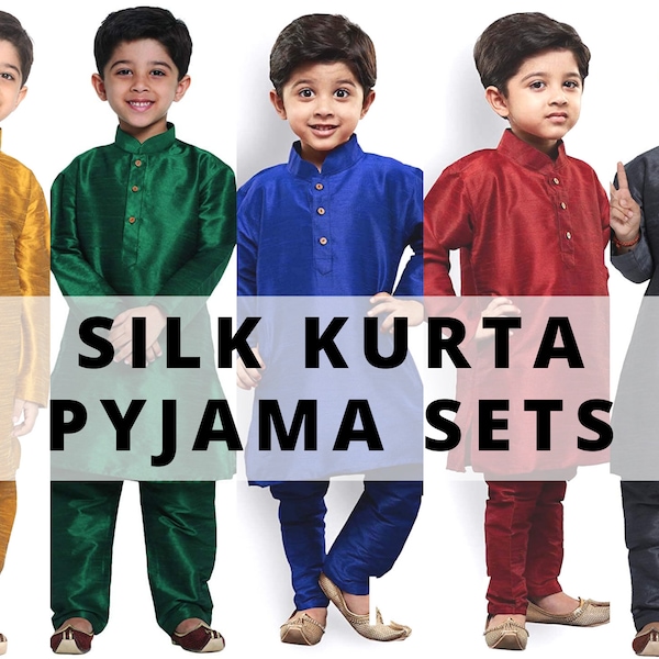 Silk Kurta Pyjama for Boys | Traditional Wear | Eid | Diwali