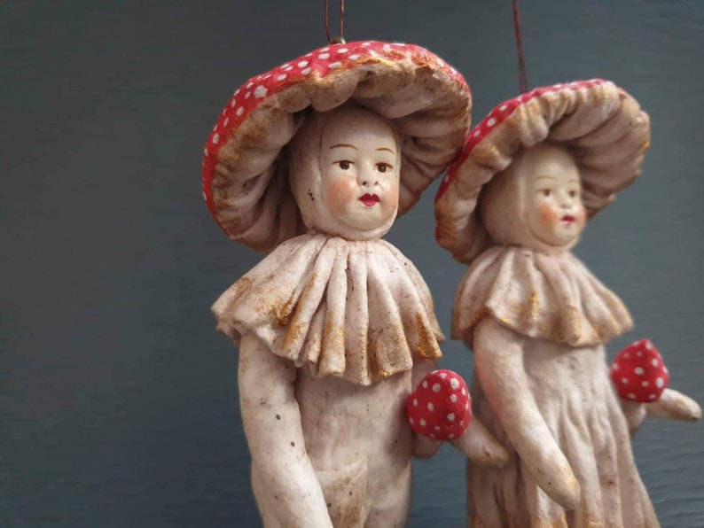 Mushroom Art Doll Anthropomorphic Plant Figurine Vintage Etsy