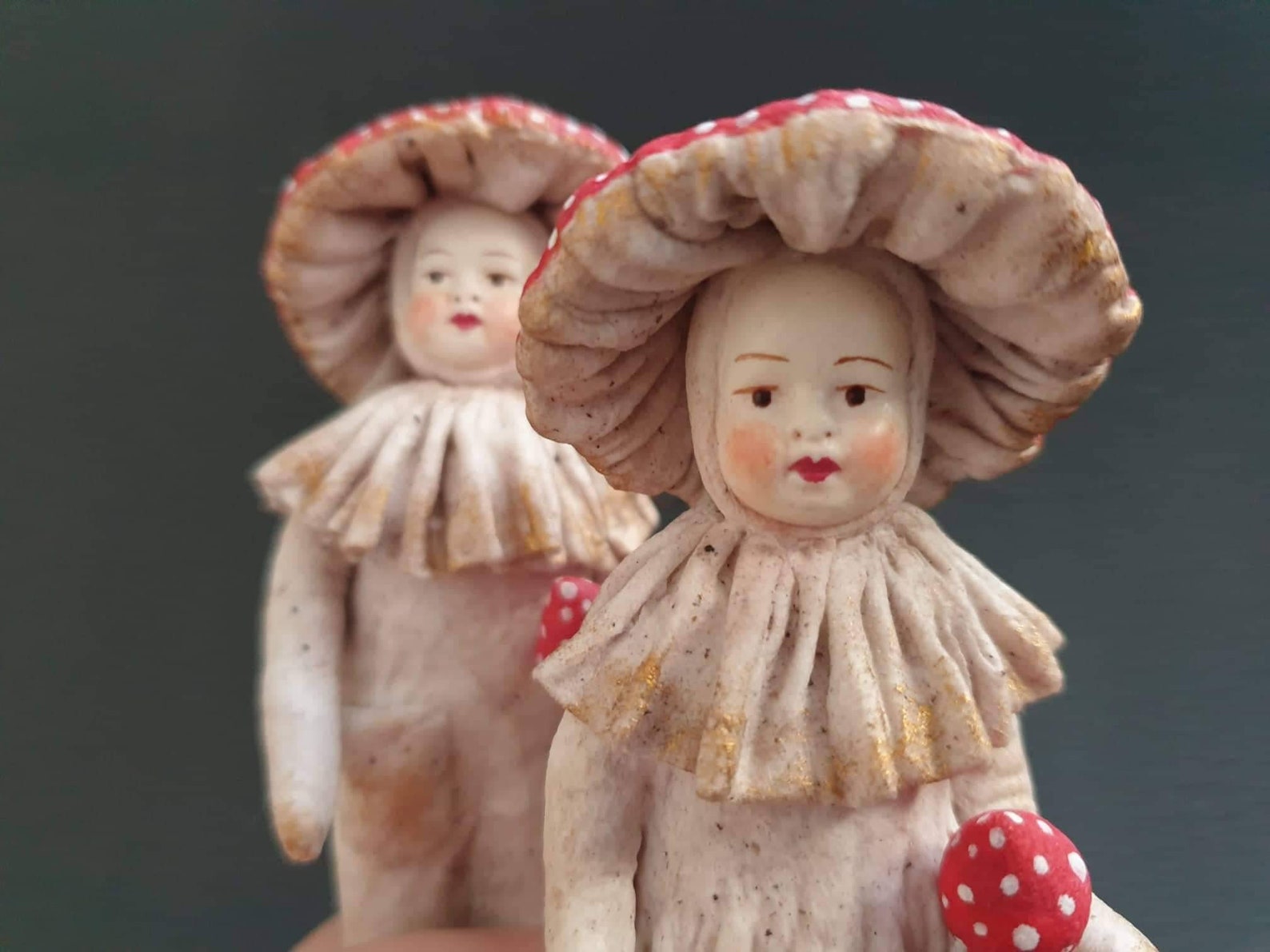 Mushroom Art Doll Anthropomorphic Plant Figurine Vintage Etsy