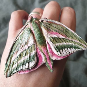Elephant hawk moth figurine, Insect Butterfly Model,  Etymology Collector gift idea
